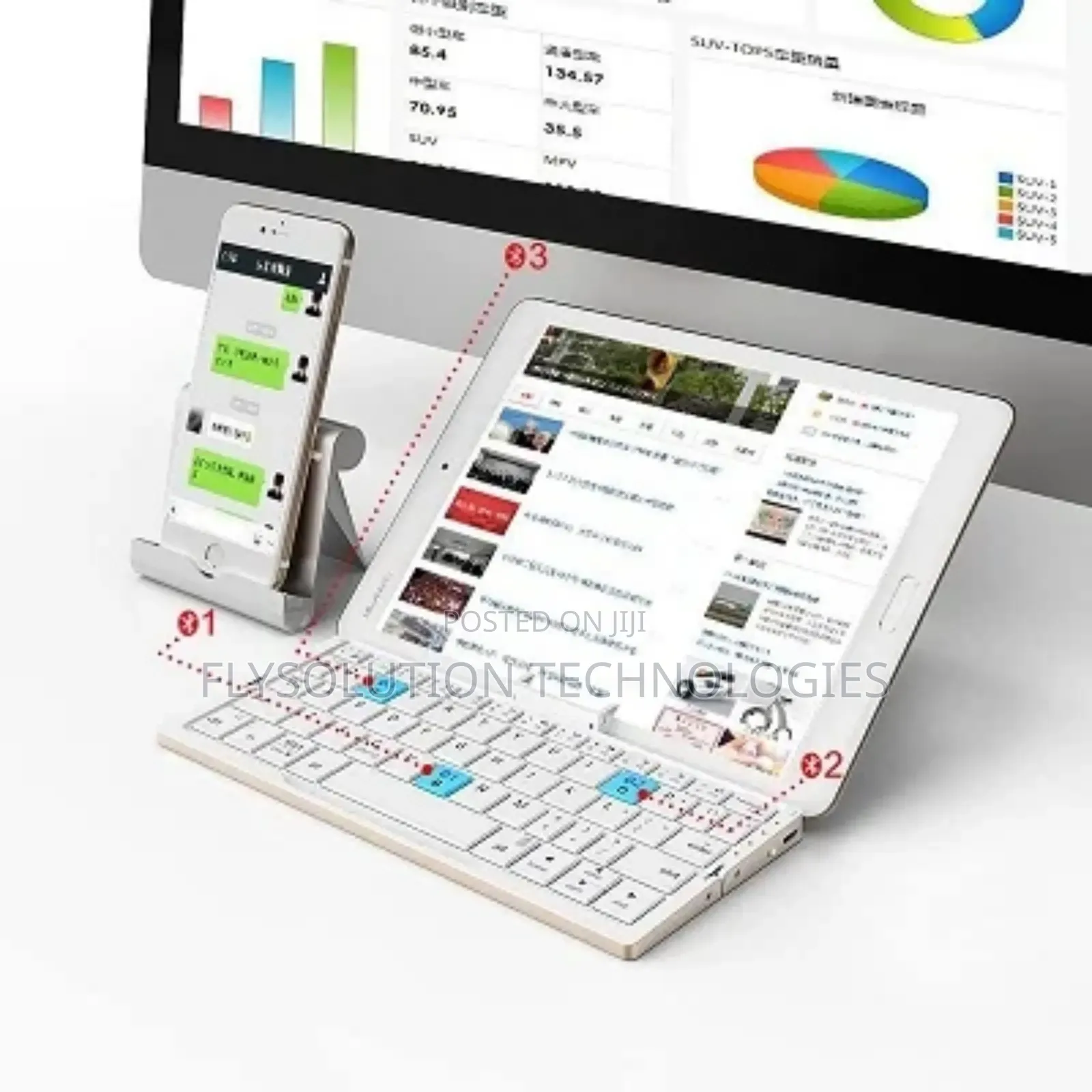 Bow Hb199 Foldable Mini Bluetooth Keyboard