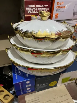 3 Set Gold Pleated Dinner Dish