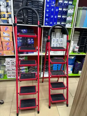 Red Foldable Aluminum Ladder 4, 5,6 Steps