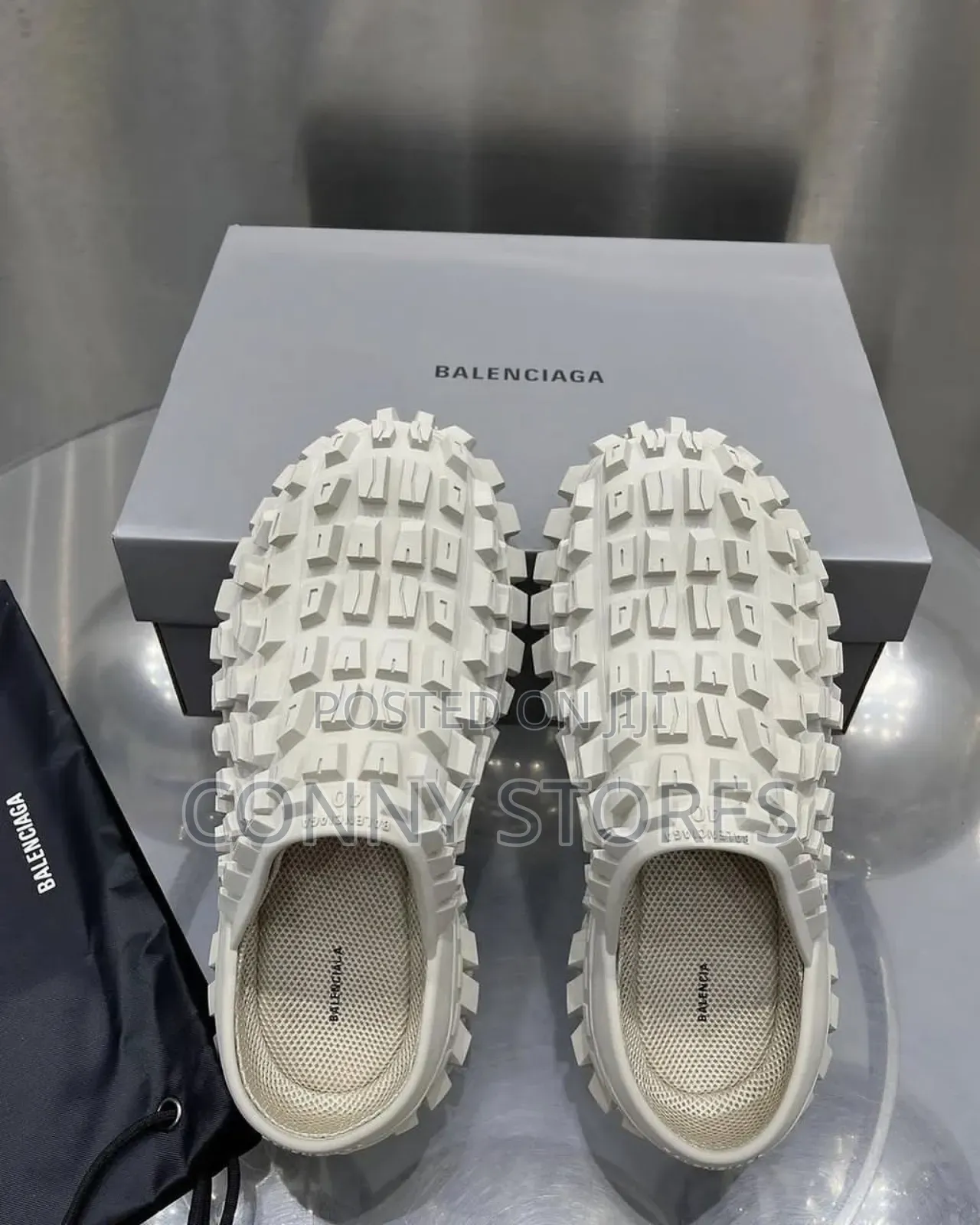 High Quality Balenciaga Crocs Black and Cream