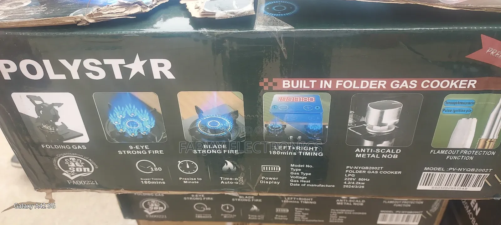 Polystar Built in Folder Gas Cooker