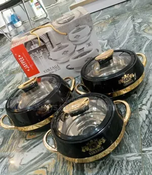3set Black Vintage Food Warmer