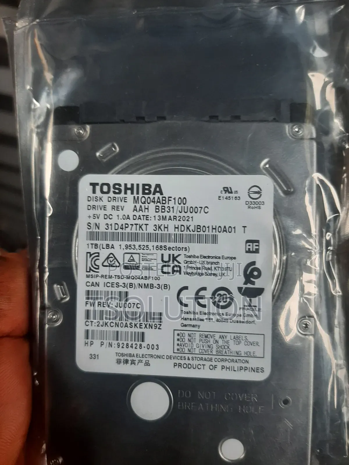 1tb Laptop/ Internal Hard Drive