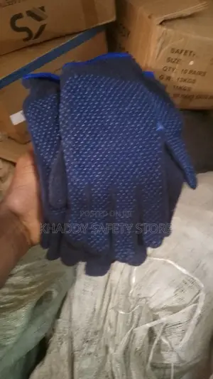 Photo - Dotted Cotton Handglove(Navy Blue)