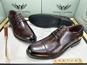 Photo - Cantore Castellani Men's Burgundy Leather Oxford Shoes