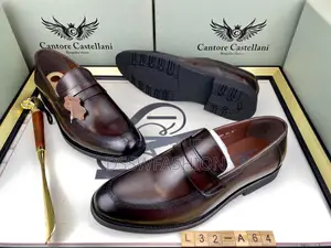 Photo - Cantore Castellani Men's Brown Leather Penny Loafers