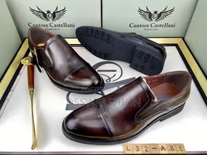 Photo - Cantore Castellani Brown Slip-on Dress Shoes Cap Toe
