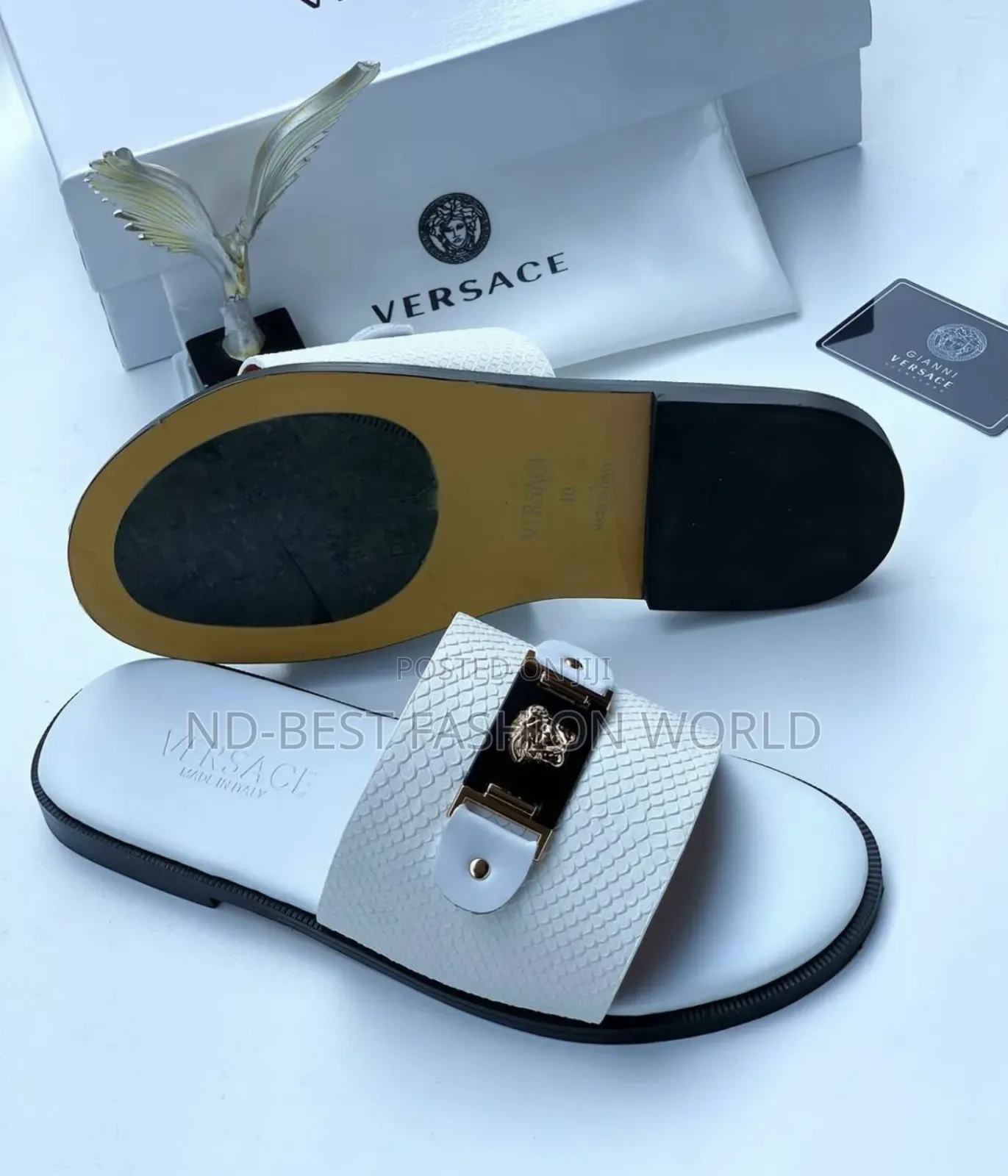 White Leather Slippers