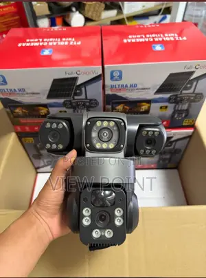 Real Triple Lens/Screen Solar Cctv Camera 4k