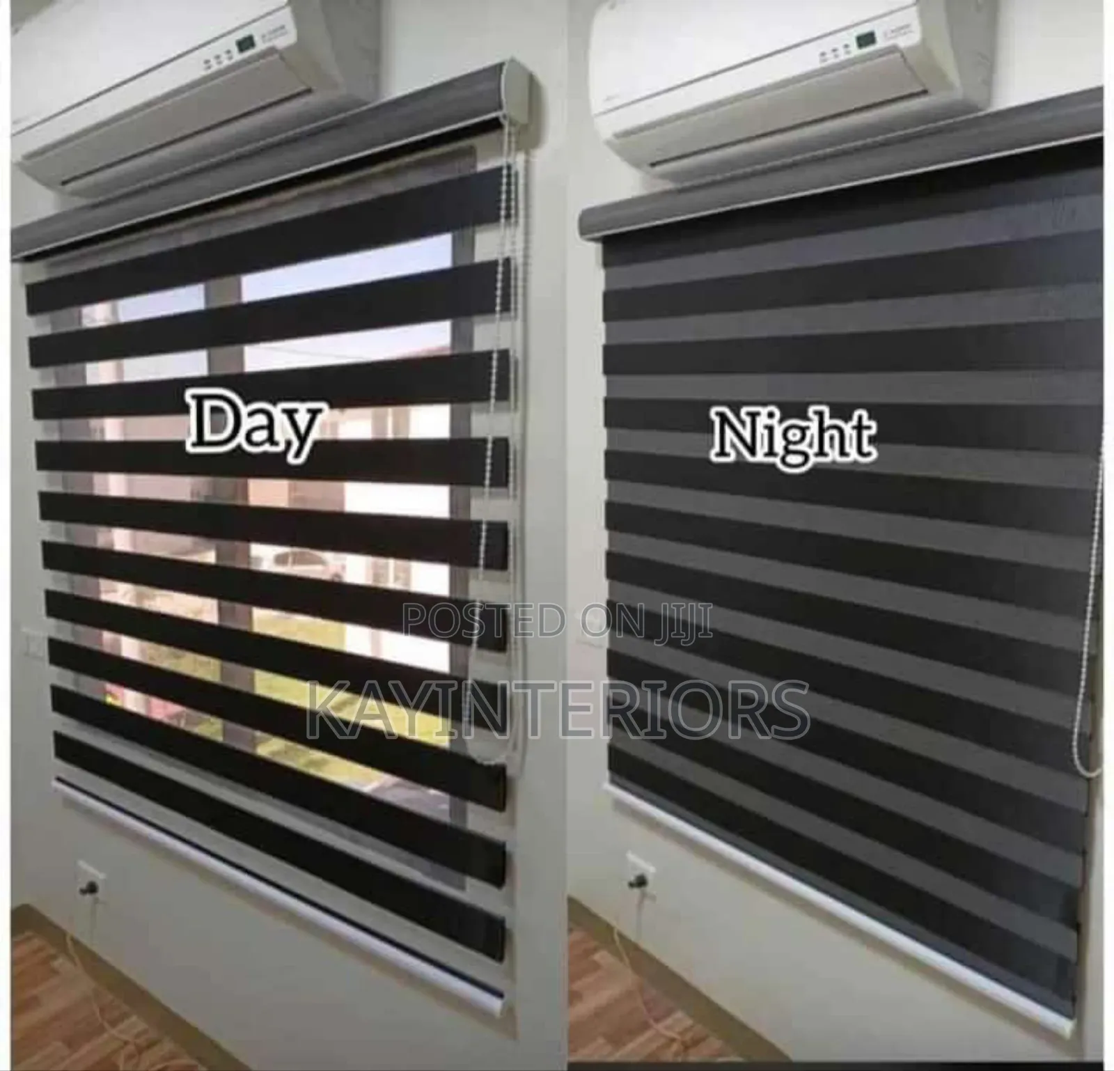 Pure Black Day and Night Window Blinds