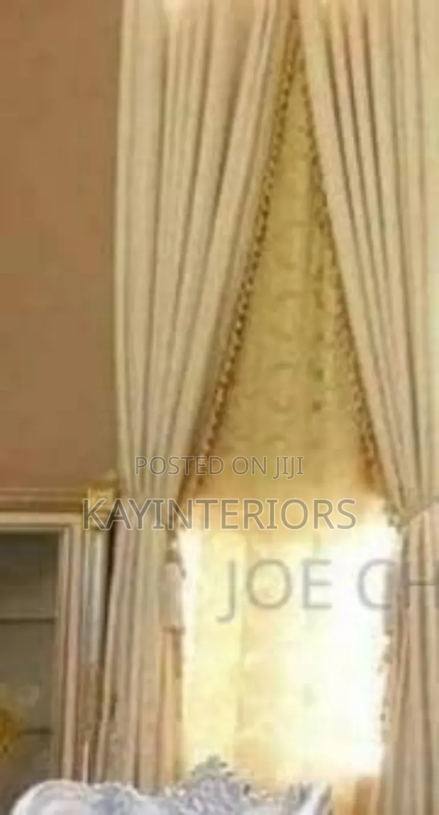 Cream and Brown Turkish Curtains