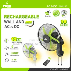 16" Ac Dc Rechargeable Wall Fan