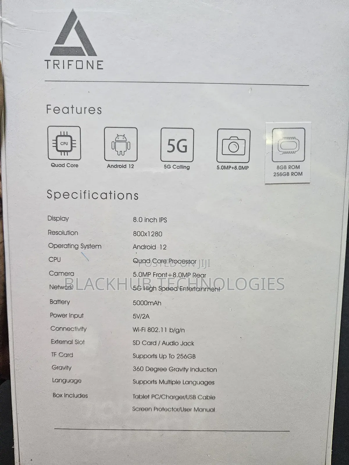 New Trifone X801 Pro 256 GB Black