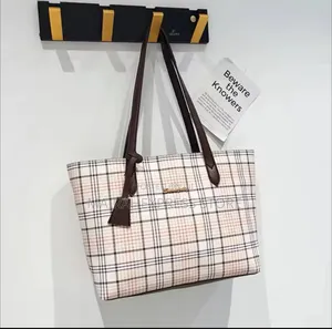 Checkered Print Tote Bag