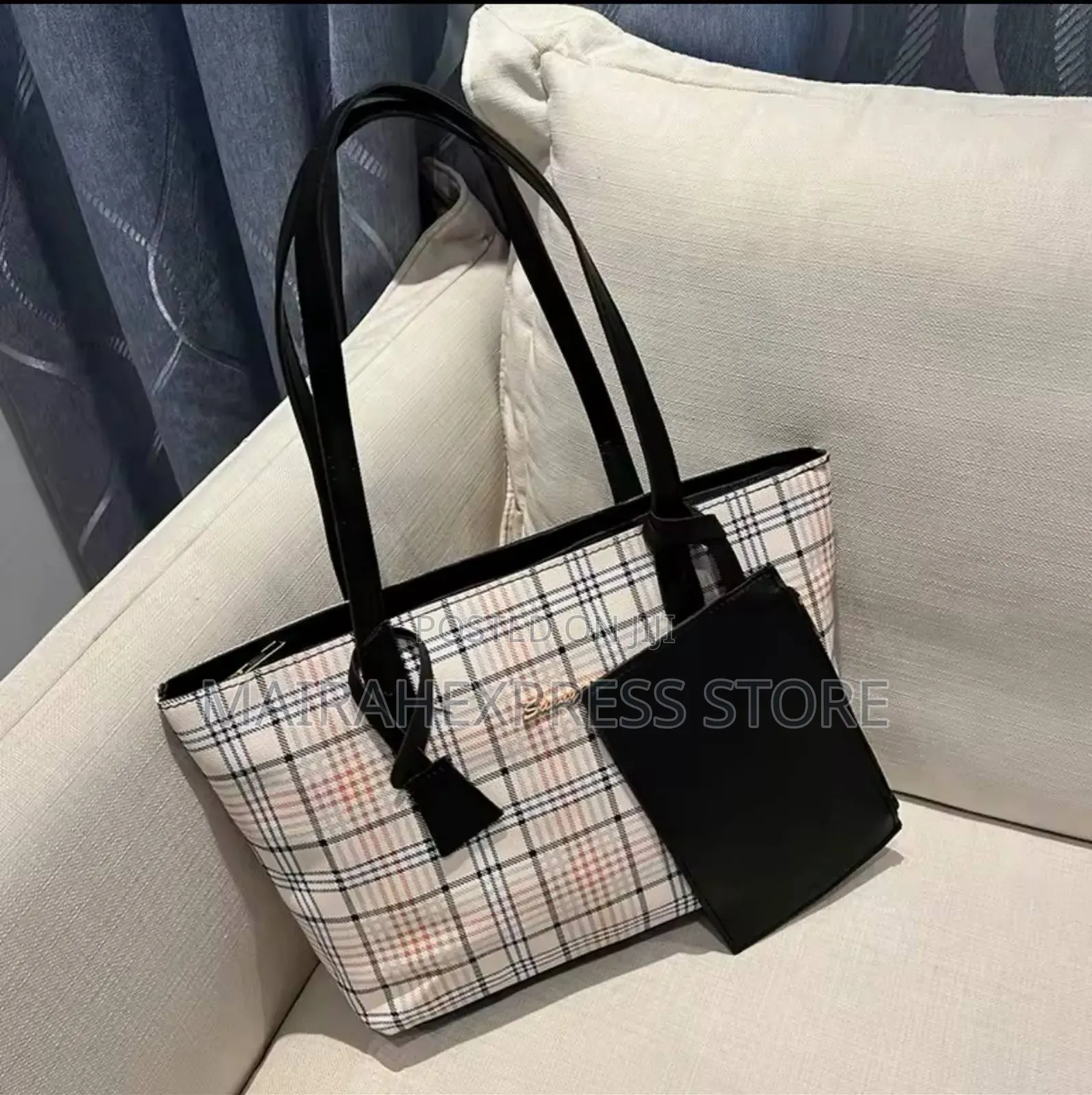 Checkered Print Tote Bag