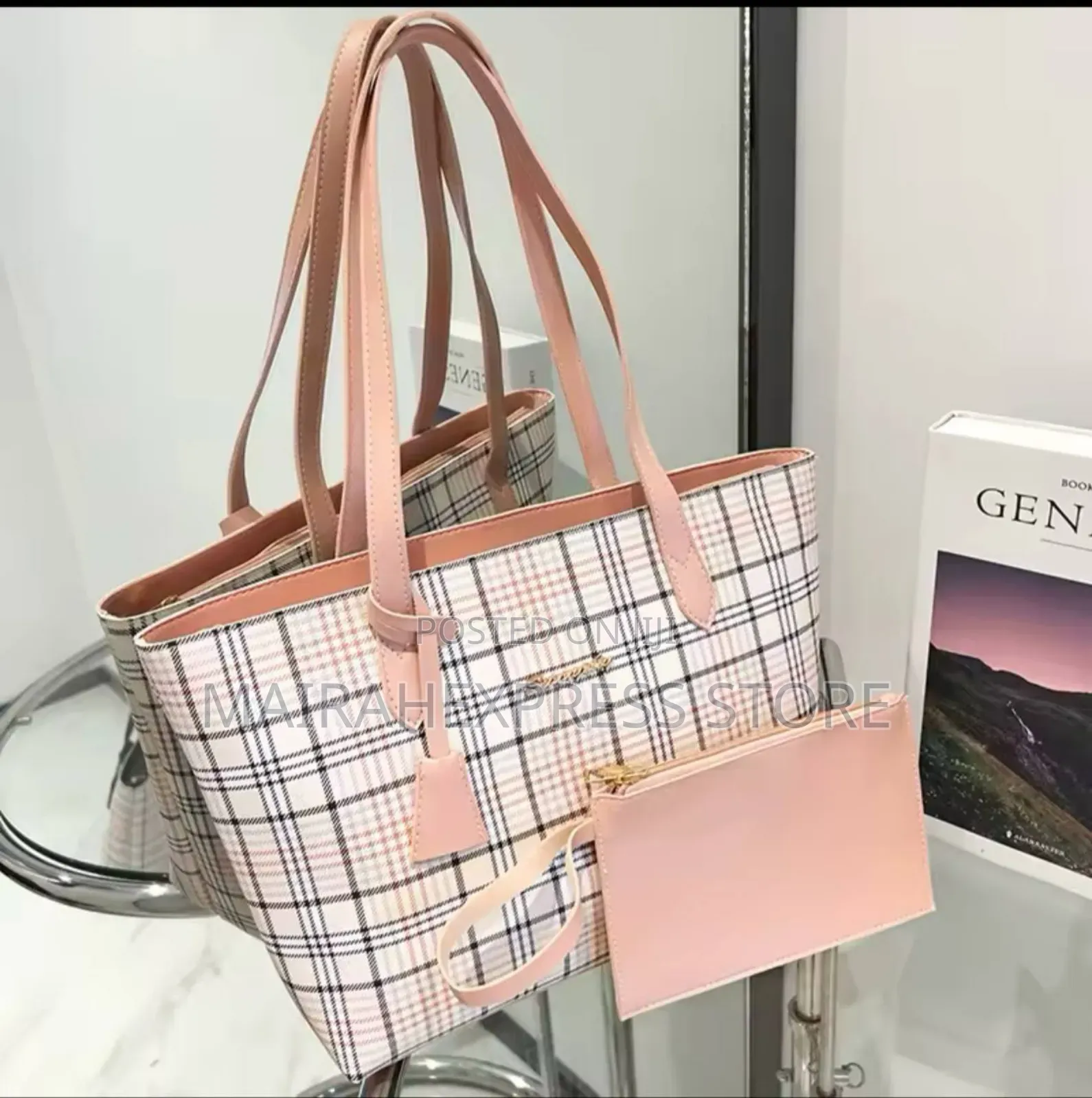 Checkered Print Tote Bag
