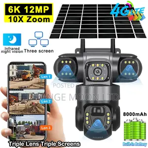 V380 Pro Original 3 Lens 4g Solar Camera Hd 12mp