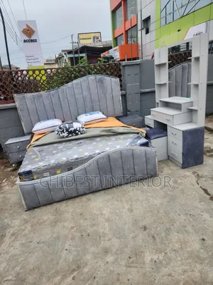6by6 Luxury Bed With Its Side Drawers and Vanity Table