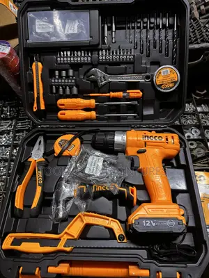 128pcs Tools Set With Cordless Drill