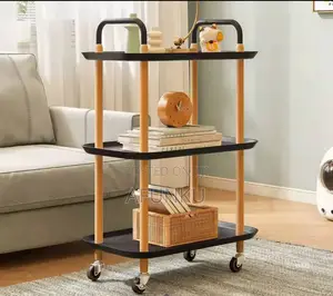 Multi Layer Floor Nordic Minimalist Movable Storage Rack