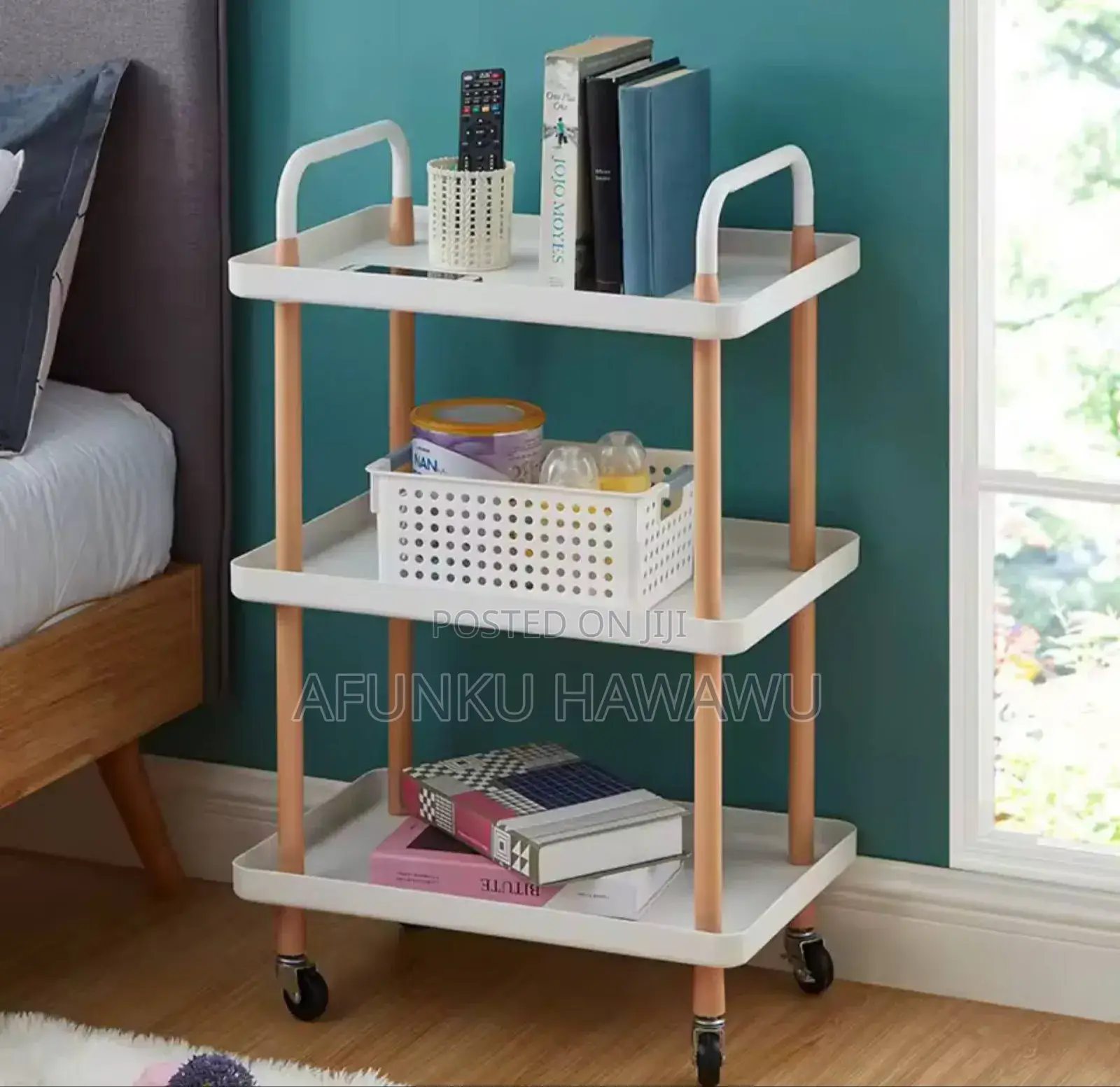Multi Layer Floor Nordic Minimalist Movable Storage Rack