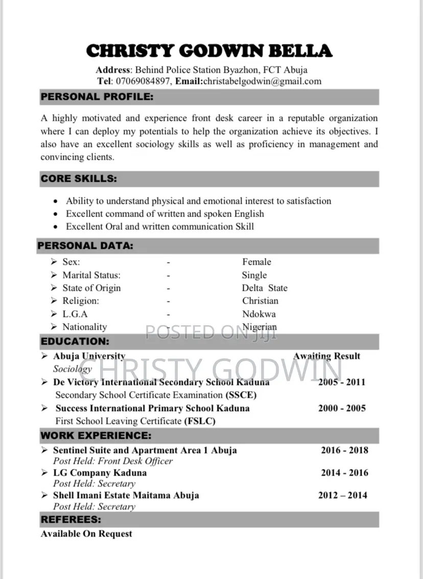Customer Service CV