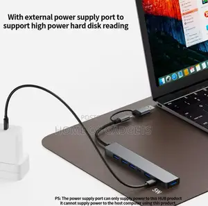 Aluminum 7 in 1 Usb Hub With Type C