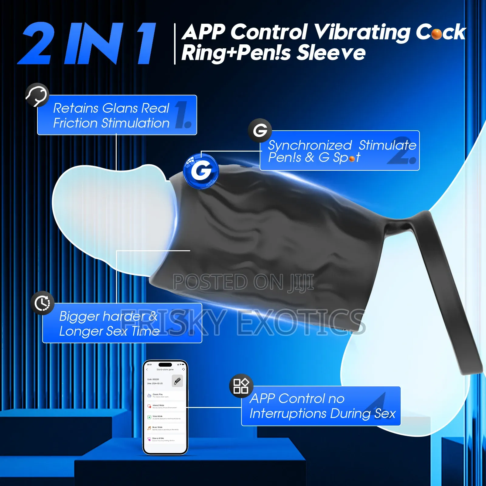 App Controlled Vibrating Men's Cock Ring
