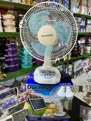 Duravolt Rechargeable Fan With Solar Panel and Bulb