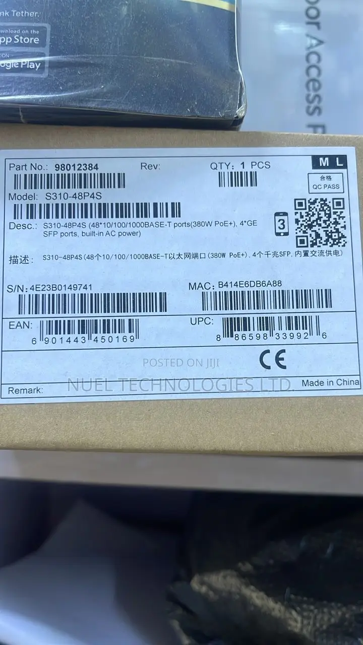 Huawei 48 Port Gigabit and Poe Managed S310-48p4s