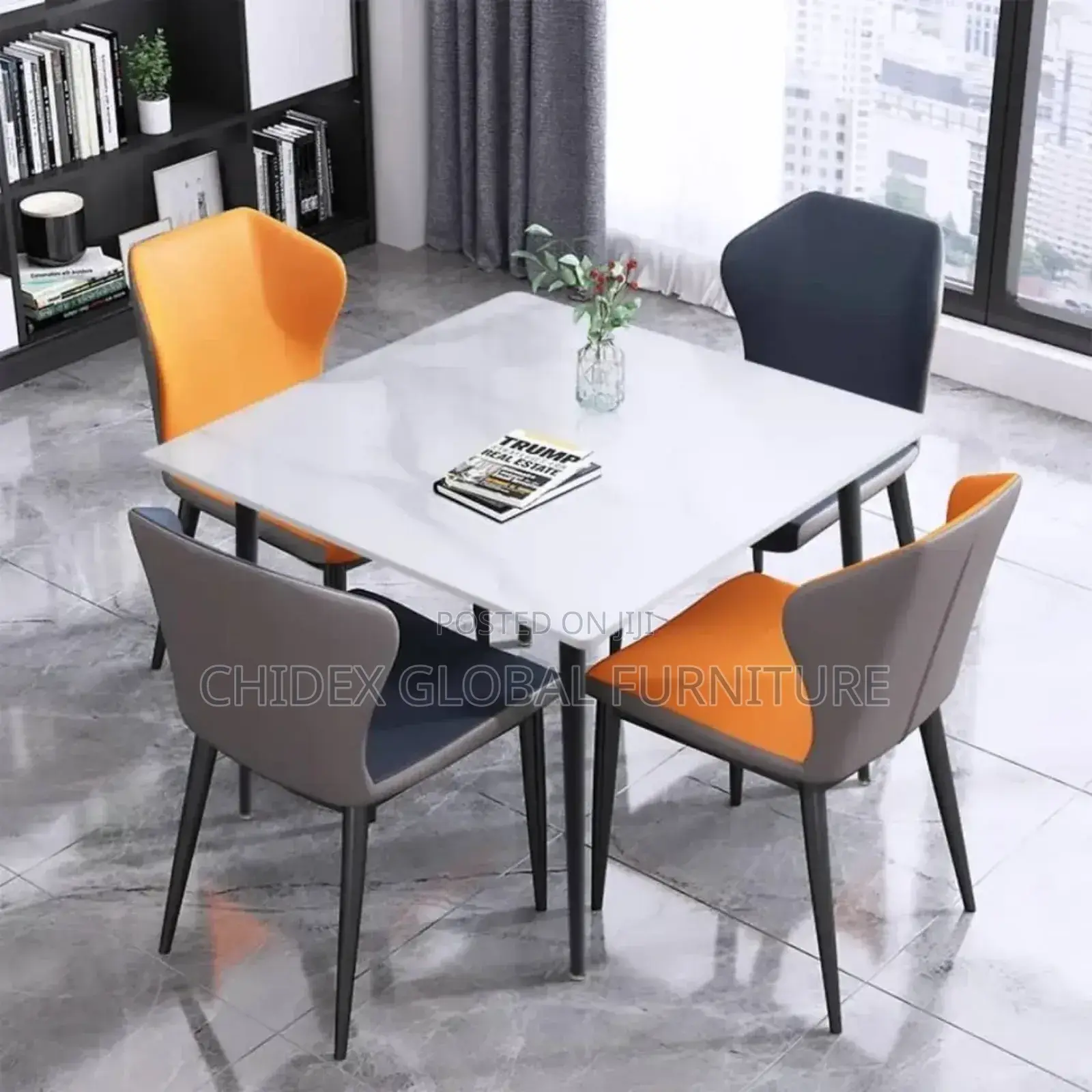 Marble Dining Table Set With Four Seater