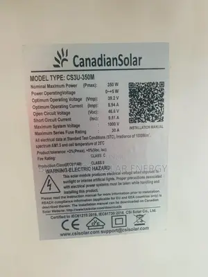 350watts Canadian Poly Solar Panel 60c