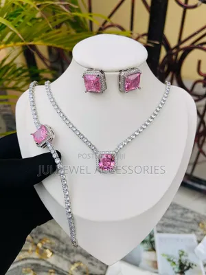 Zirconia Ladies Set of Necklace, Earrings and Bracelet