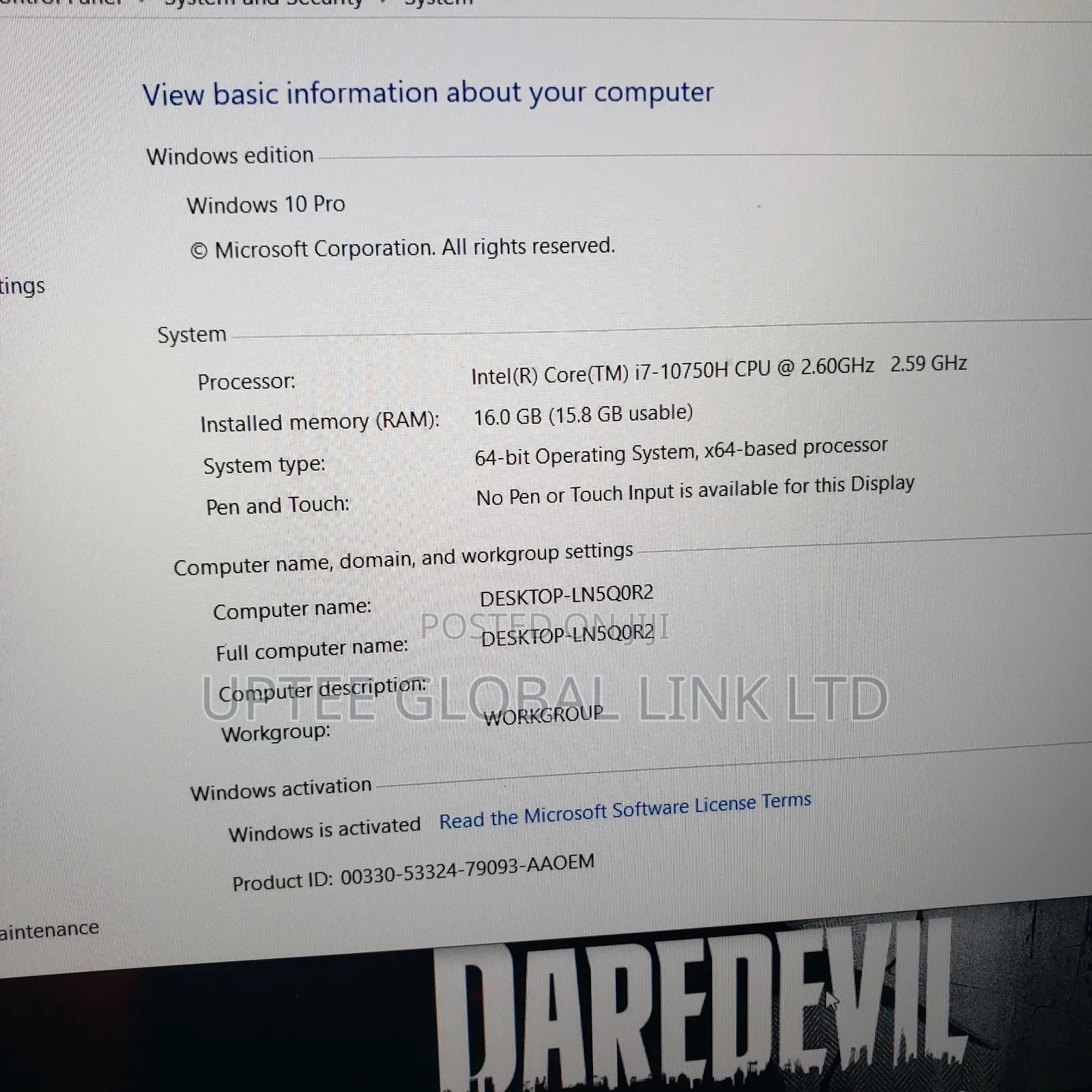 Laptop Dell Precision 5550 16GB Intel Core I7 SSD 512GB