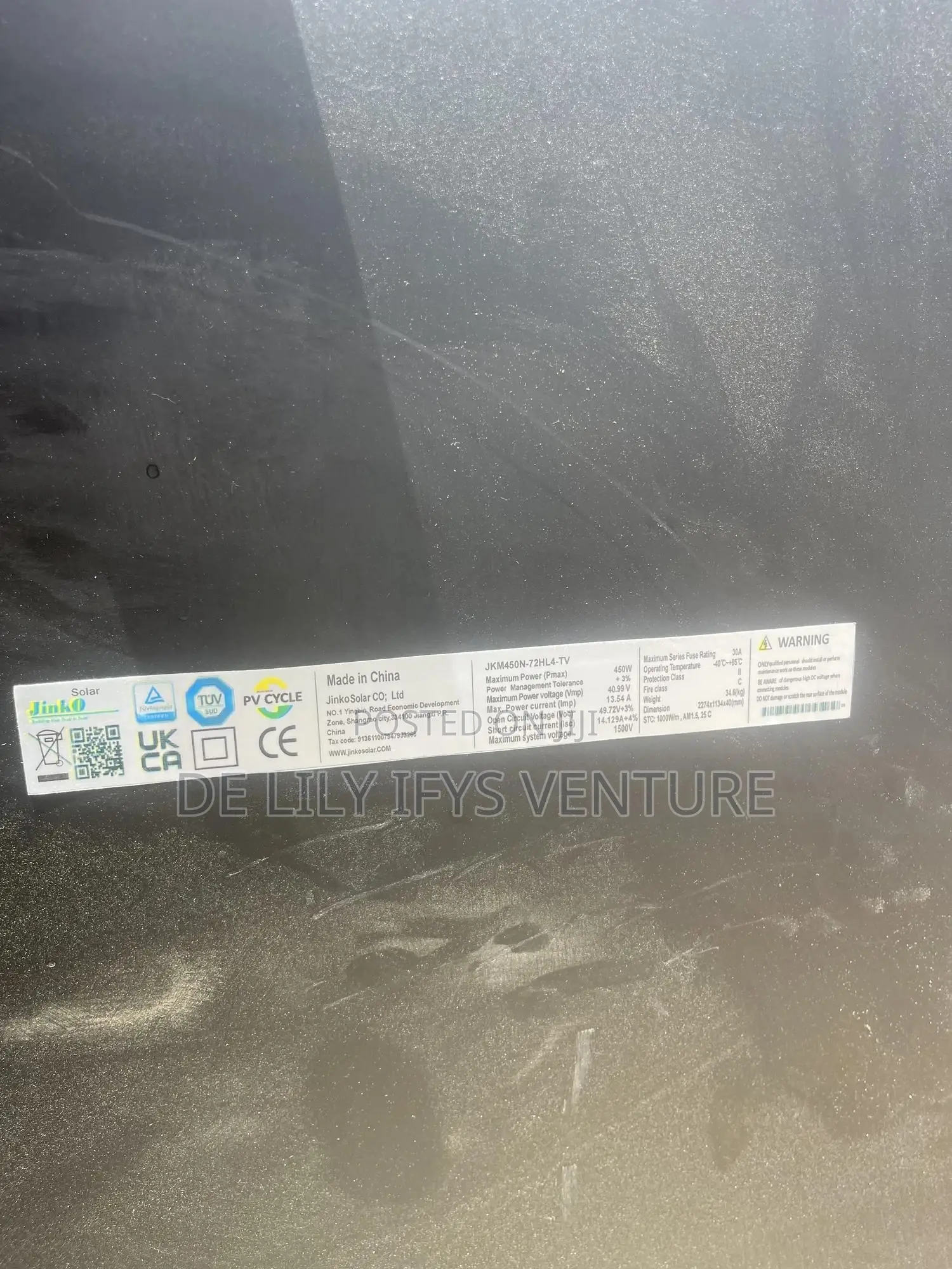 Jinko Solar Panel All Black Half Cut 450w