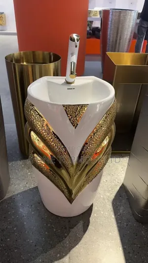 Gold White Luxury Standing Basin