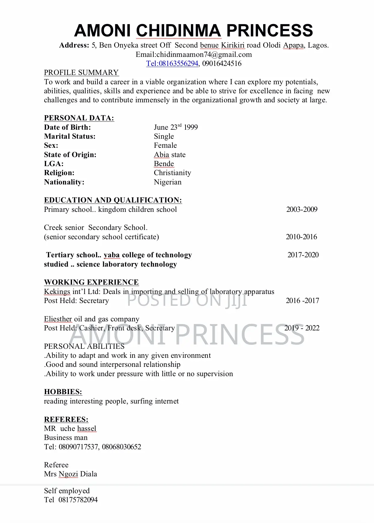 Secretary / Sales Executive