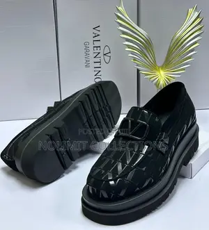 Valentino Patterned Patent Leather Loafers