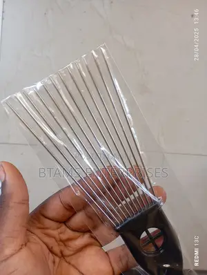 Pro Metal Afro Brush Wide Teeth Hair Comb for Volumizing