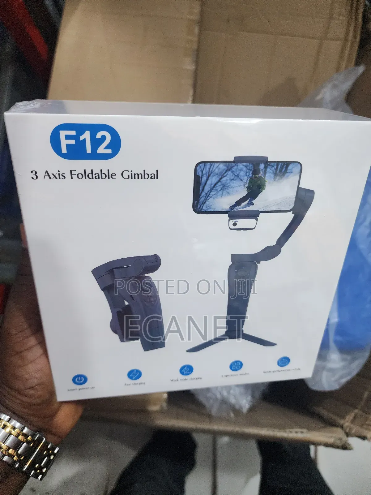F12 3axis Foldable Handheld Gimbal 360 Ai Phone Stabilizer