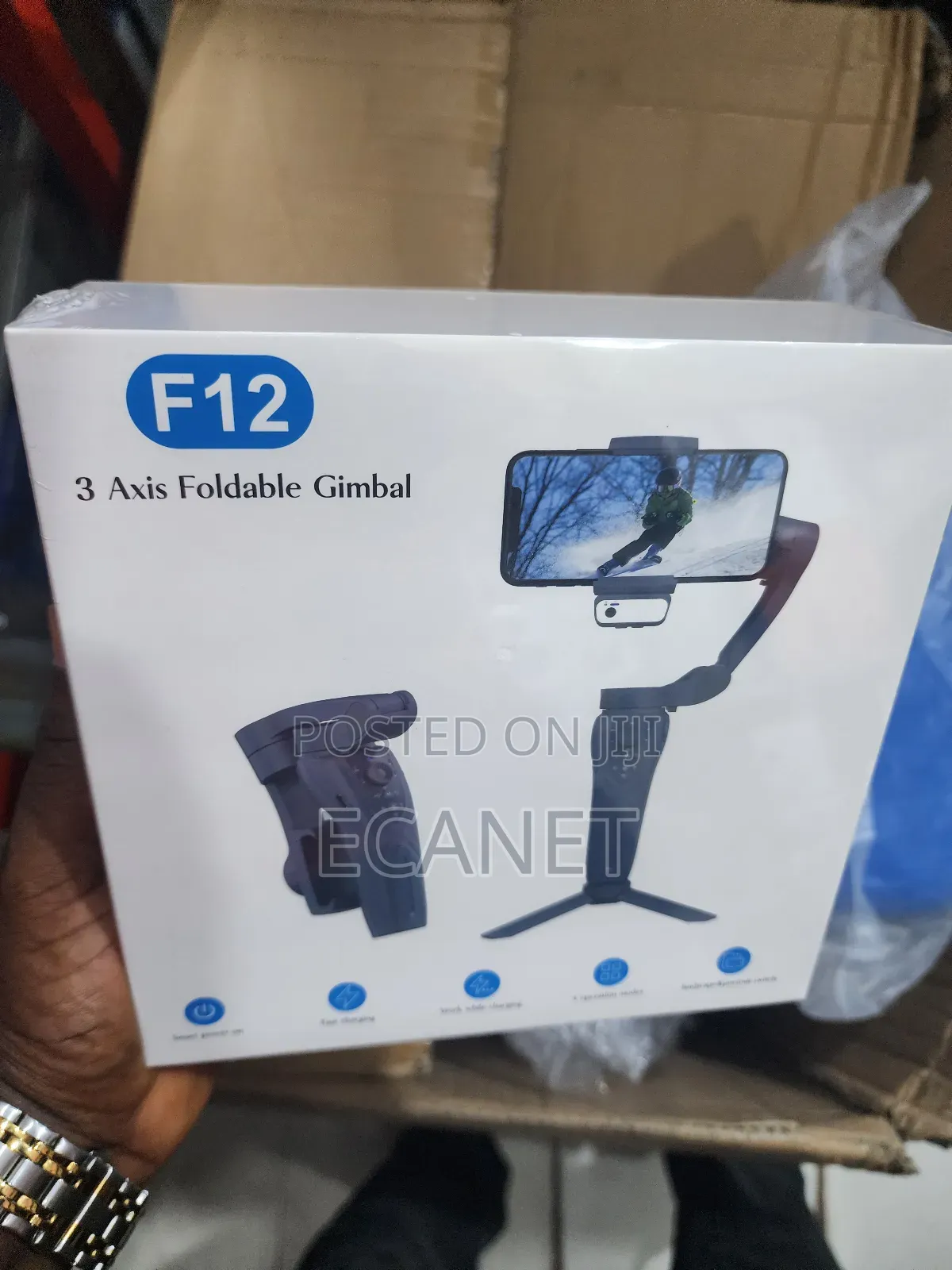 F12 3axis Foldable Handheld Gimbal 360 Ai Phone Stabilizer
