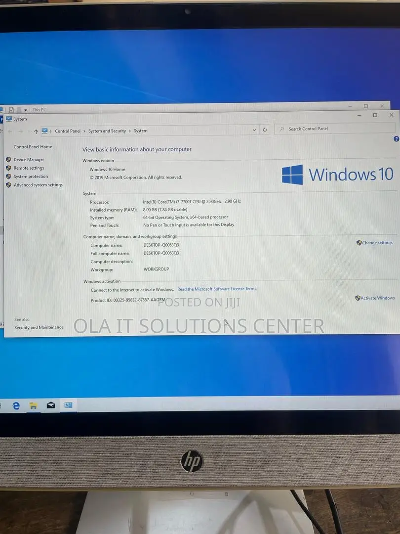 Desktop Computer HP Pavilion 24 8GB Intel Core I7 HDD 1T