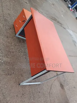 Imported Executive Office Table With Steel Legs and Drawers