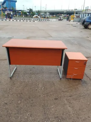 Imported Executive Office Table With Steel Legs and Drawers