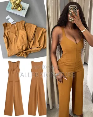 Photo - New in Luxury Zara Heart Shaped Collar Sleeveless Jumpsuit