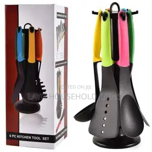 6-PCS Non-Stick Kitchen Tool Utensil Set With Rotating Stand