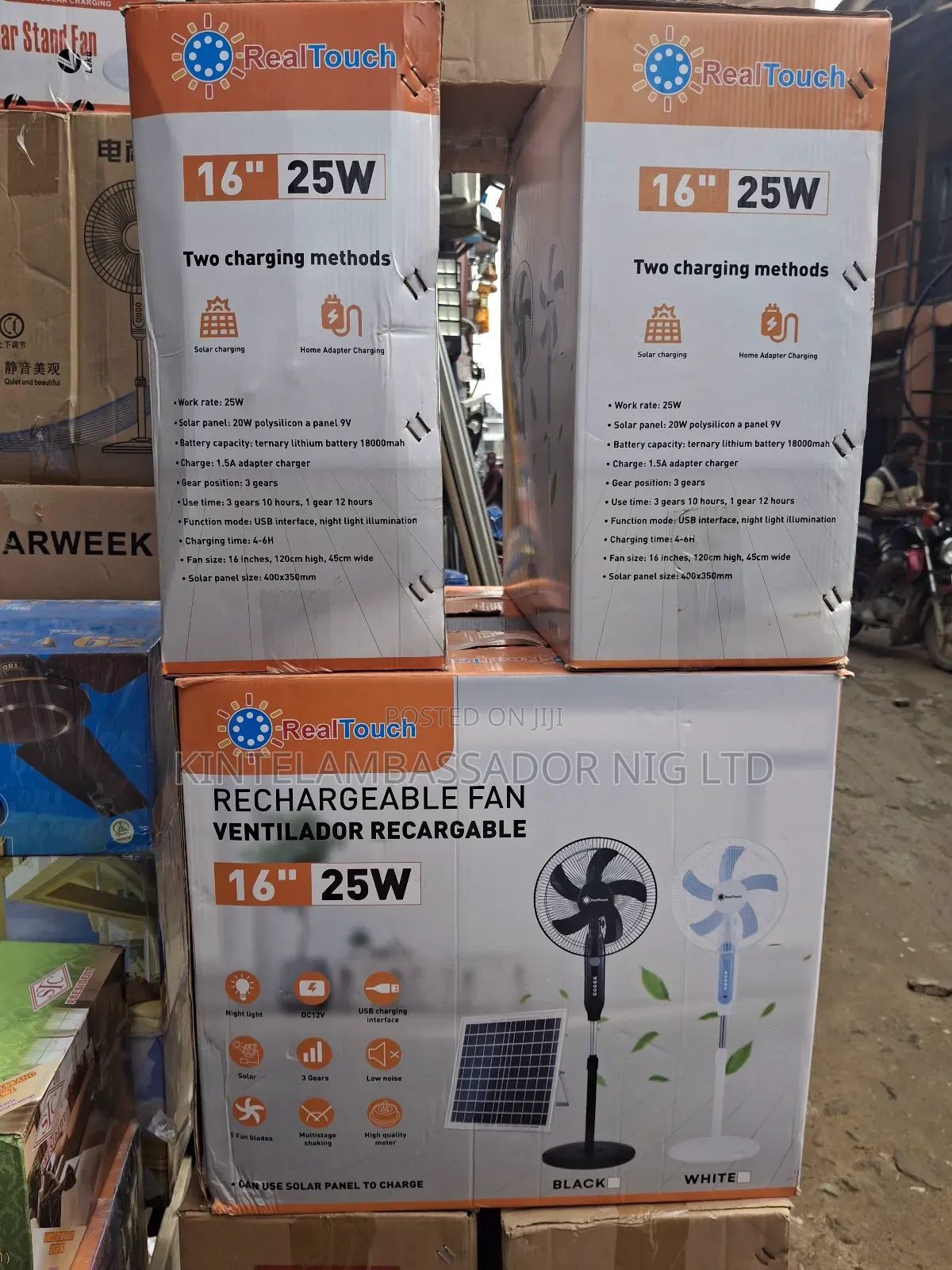 16" Rechargeable Fan With Panel