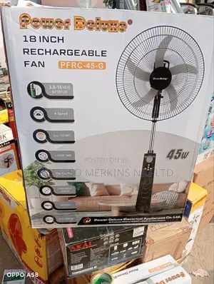 Power Deluxe Rechargeable Fan 18"