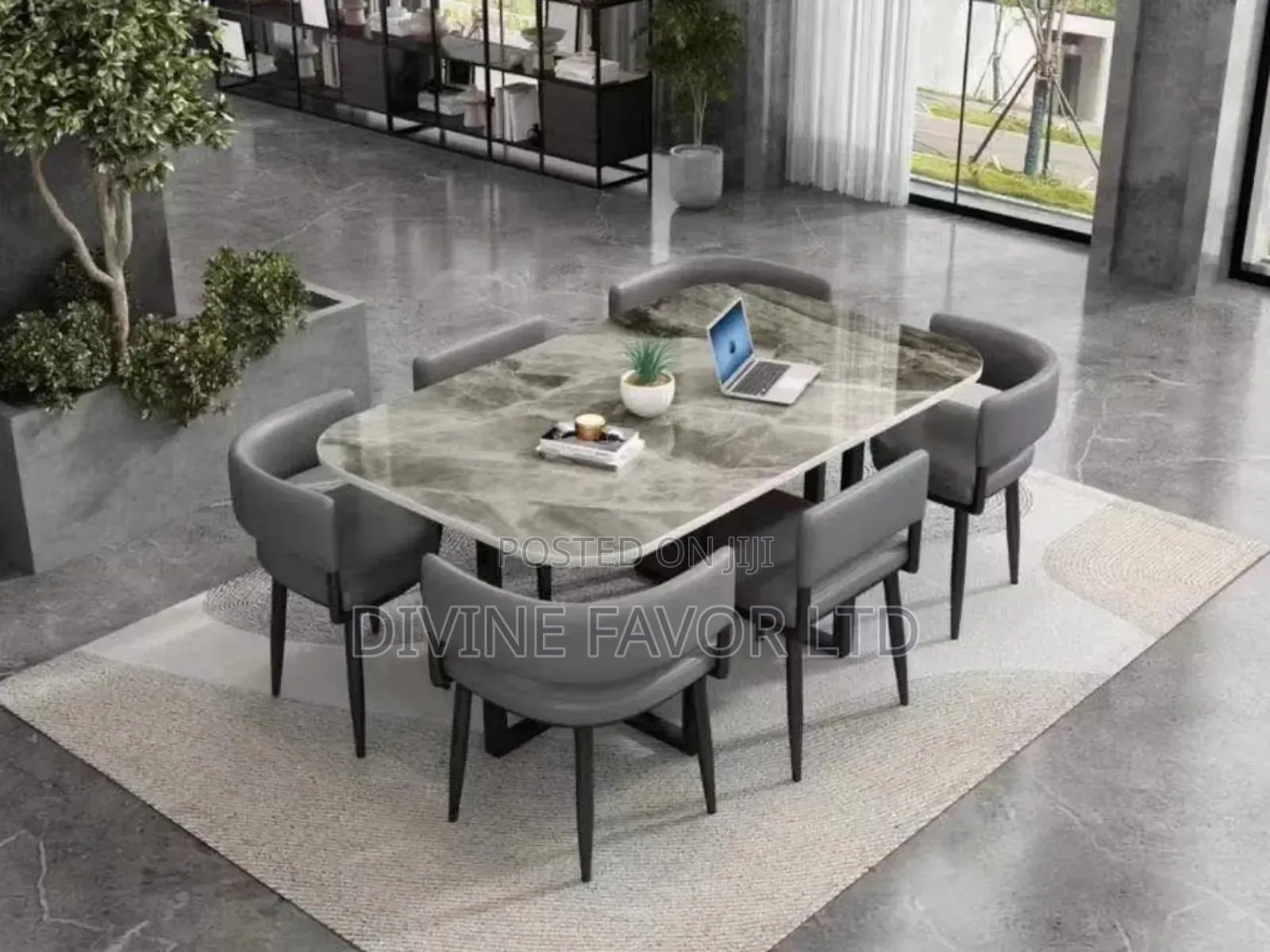 Marble Dining Set Six Seater