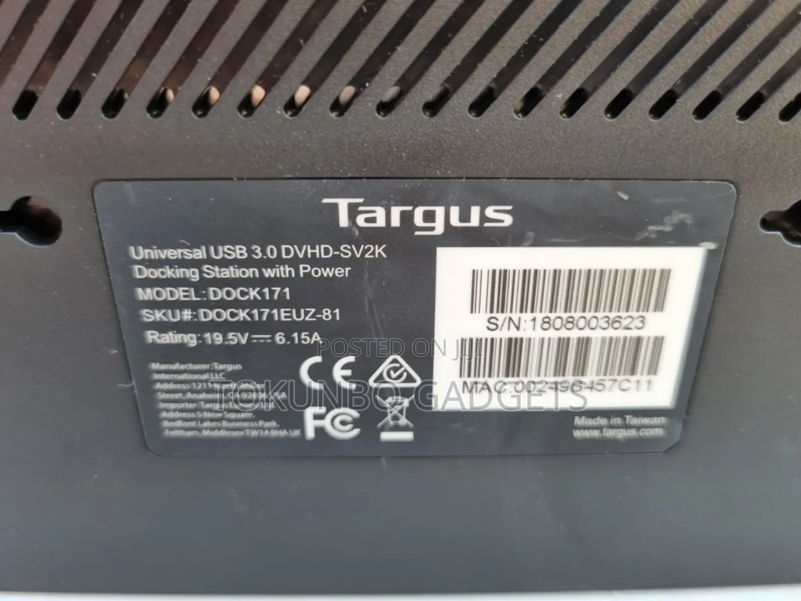 Targus Universal Dock171 Docking Station Usb 3.0 DVHD-Sv2k